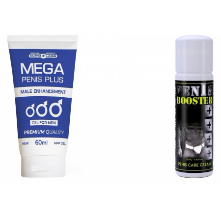 Pachet Gel Marire Penis Mega Penis Plus 65ml Si Crema Pentru Potenta Penis Booster 125ml