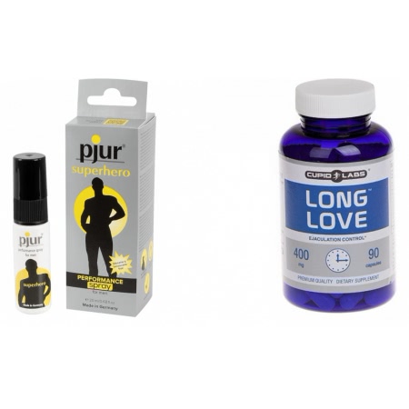 Pachet Pjur Superhero 20ml + Pastile Long Love 90buc