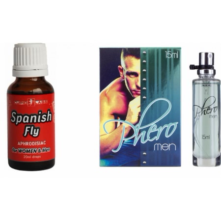 Pachet Parfum cu Feromoni Pheromen 15ml + Picaturi Afrodisiace Spanish Fly 20ml