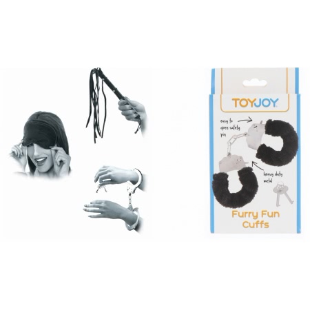 Pachet Set Limited Edition Lovers Fantasy Negru + Catuse Furry Fun Cuffs Negru