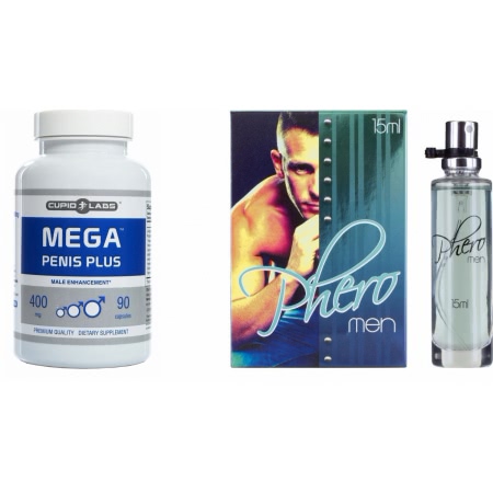 Pachet Parfum cu Feromoni Pheromen 15ml + Pastile Marirea Penisului Mega Penis Plus 90buc