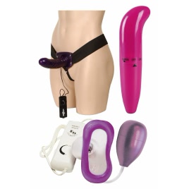 Pachet Extaz Intens: Strap-On, Pompă și Vibrator pe xBazar