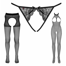 Pachet Seducție Totală: Catsuit, Chiloței și Ciorapi pe xBazar