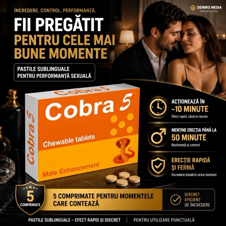 Pastile Masticabile Cobra pentru Erecție 5 Bucăți