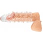 Prelungitor Penis Cu Inel Si Textura Cu Bile Transparent