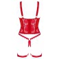 Corset Obsessive Belovya Rosu XS-S