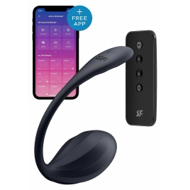 Ribbed Petal Satisfyer — 12 Programe, silicon Moale, Impermeabil Negru