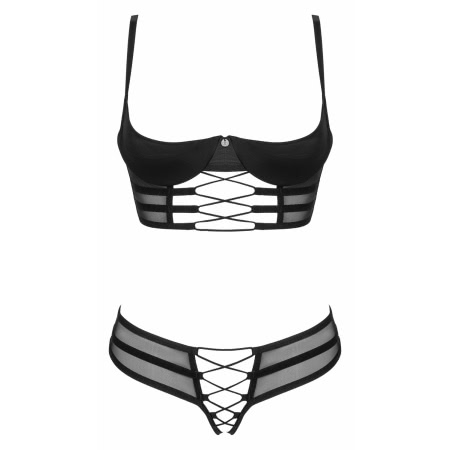 Set Obsessive Roxelia Decupat Negru XL-2XL
