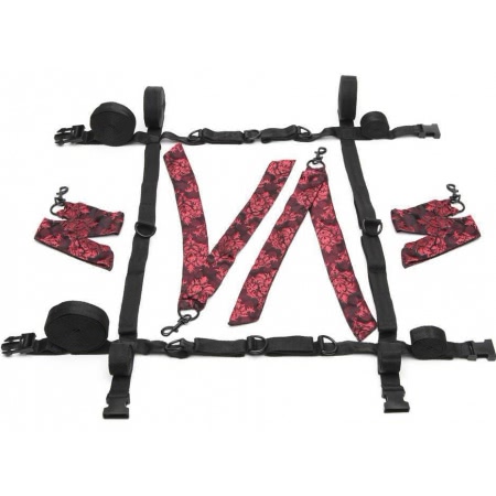 Scandal Set Imobilizare Pat 8 Puncte – Negru CalExotics