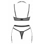 Set Obsessive 3 Piese Selinne Negru XL-2XL