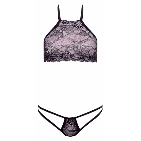 Set Barely Bare Dual Strap Panty Bralette Negru S-L