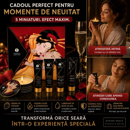 Set Cadou Shunga Geisha's Secrets Strawberry pentru Cupluri