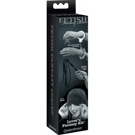 Set Limited Edition Lovers Fantasy Negru + Cătușe Furry Fun Cuffs Negru
