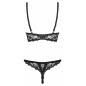 Set Fără Cupe Obsessive Letica Negru S-M