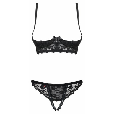 Set Fără Cupe Obsessive Letica Negru S-M