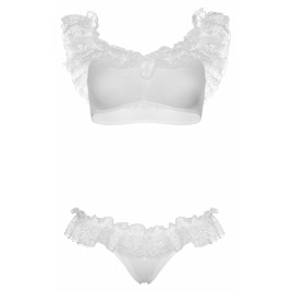 Set Leg Avenue Lace Ruffle Alb pe xBazar