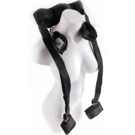 Set Bondage Maestrul Pozițiilor cu Guler și Cătușe Negru
