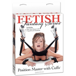 Set Bondage Maestrul Pozițiilor cu Guler și Cătușe Negru