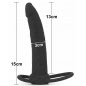 Strap-On Stimulare Anala Double Prober Negru