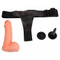 Strap On cu Testicule Ultra Cyberskin Natural