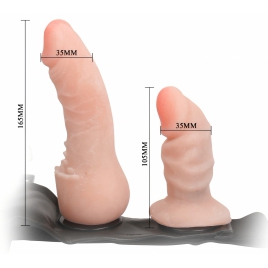 Strap-On Female Harness cu Dildo Dublu pentru Cupluri