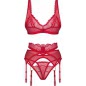 Suspender Set Obsessive Cupide Desir Roșu L-XL