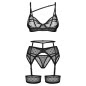 Set Obsessive Suspender Nuites Negru L-XL