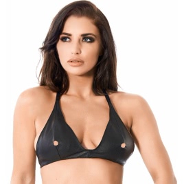 Sutien Din Piele Rimba Peephole Negru pe xBazar