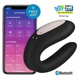 Vibrator Cuplu Satisfyer DoubleJoy Negru