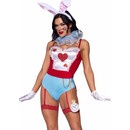 Costum Leg Avenue White Rabbit Bodysuit Multicolor M
